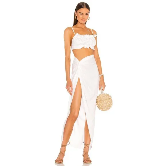OW Collection X REVOLVE Iris Skirt in White Cover Up - Picture 4 of 4